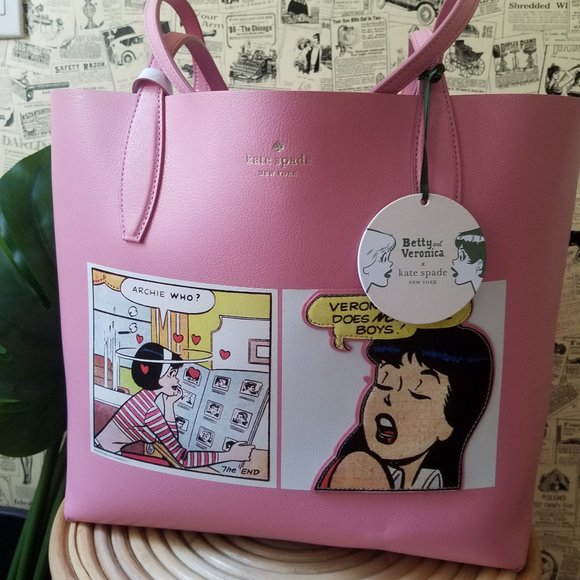 kate spade Handbags - Kate Spade Archie Comics Tote Pink Multi Reversibl